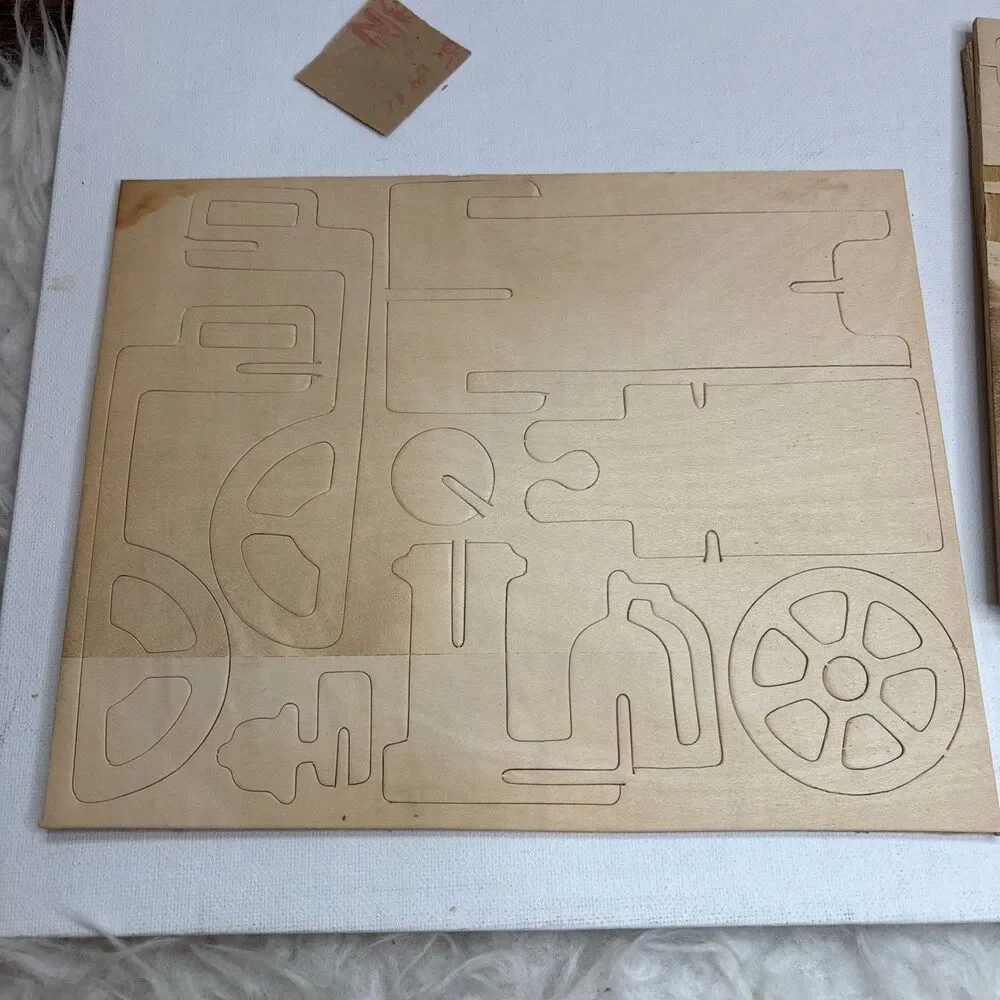Vintage 02-312 Rolling Locomotive Wooden Model Kit NEW Unassembled NOS